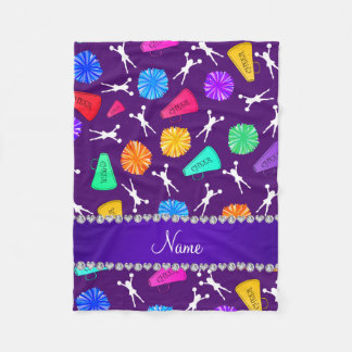 Individueller Name lila cheerleading Pompoms Fleecedecke