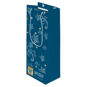 Individueller Name Menorah Geschenktüte Für Weinflaschen