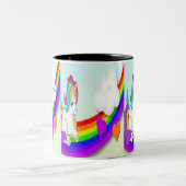 individueller Name niedliche Unicorn-Kaffee-Tasse Zweifarbige Tasse (Mittel)