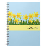 Individueller Name Notizbuch-Narzissen Notizblock (Vorderseite)