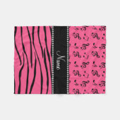 Individueller Name rosa Zebra stripes rosa Fleecedecke (Vorderseite (Horizontal))