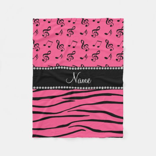 Individueller Name rosa Zebra stripes rosa Fleecedecke (Vorderseite)