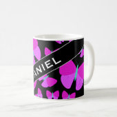 Individueller Name + Schwarm der künstlerischen Kaffeetasse (VorderseiteRechts)