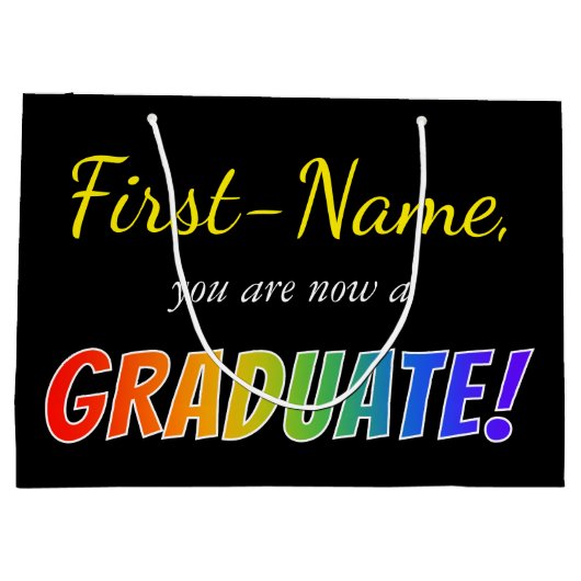 Individueller Name + "Sie sind jetzt ein Große Geschenktüte (Rückseite)