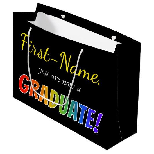 Individueller Name + "Sie sind jetzt ein Große Geschenktüte (Vorderseite Schrägansicht)