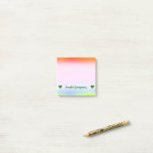 Individueller Name; Spaß-mehrfarbiges Regenbogen Post-it Klebezettel (Auf Schreibtisch)