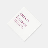 INDIVIDUELLER NAME STYLISCH MODERN MINIMAL WEIßE F SERVIETTE (Ecke)