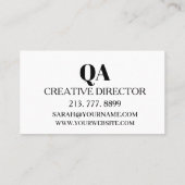 INDIVIDUELLER NAME TEXT EINFACH STYLISCH PROFESSIO VISITENKARTE (Rückseite)