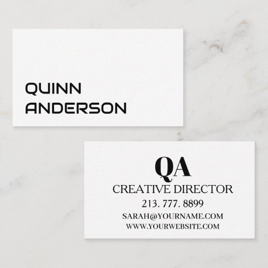 INDIVIDUELLER NAME TEXT EINFACH STYLISCH PROFESSIO VISITENKARTE (Vorne/Hinten)
