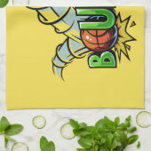 Individueller Name u. Farbeschlag Basketballtuch Geschirrtuch (Gefaltet)