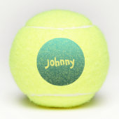 Individueller Name und Datum am aquamarinen grünen Tennisbälle (Vorderseite)
