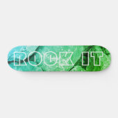 Individueller Name und Felsen-Foto Skateboard (Horizontal)