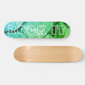 Individueller Name und Felsen-Foto Skateboard (Horizontal)