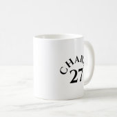 Individueller Name und Nummer Kaffeetasse (VorderseiteRechts)