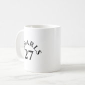 Individueller Name und Nummer Kaffeetasse (Vorderseite Links)