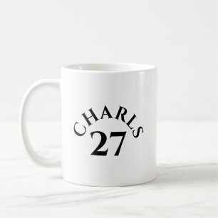 Individueller Name und Nummer Kaffeetasse