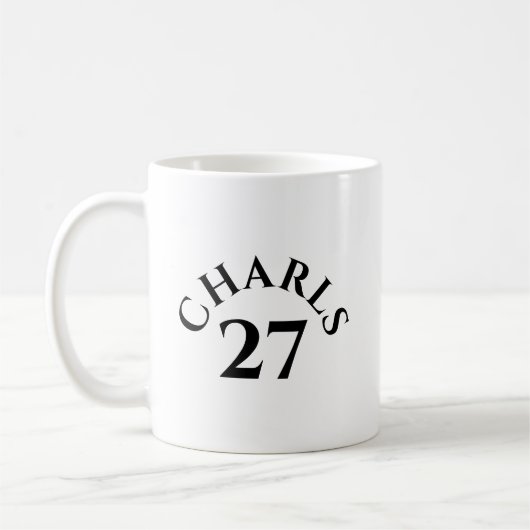 Individueller Name und Nummer Kaffeetasse (Links)