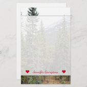 Individueller Name + Wald-und Briefpapier (Vorne/Hinten)