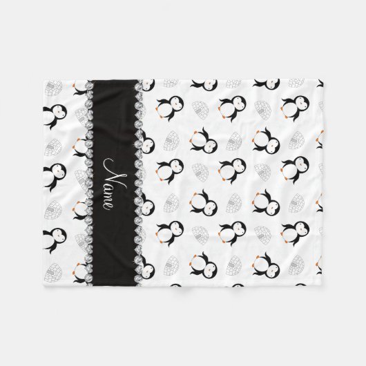 Individueller Name weiße Fleecedecke (Vorderseite (Horizontal))