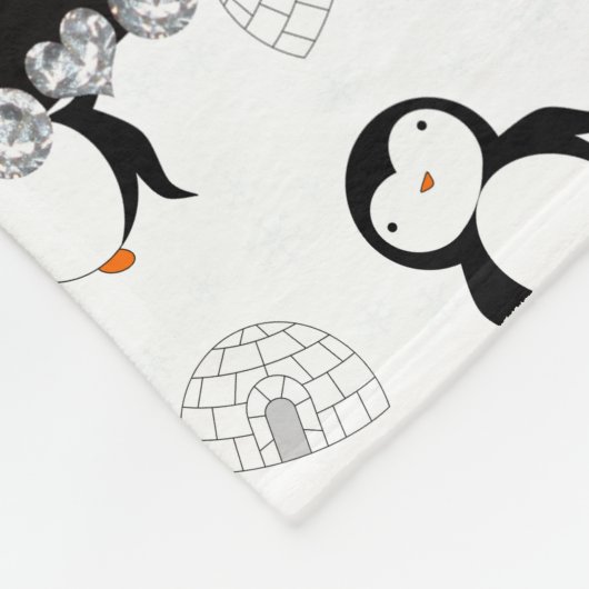 Individueller Name weiße Fleecedecke (Ecke)