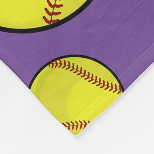 Individueller NameSoftball lila Fleecedecke (Ecke)