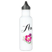 Individueller Namewatercolor-Blumen-Wasser Trinkflasche (Links)