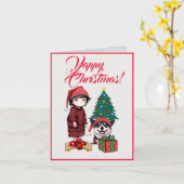 Individueller Niedlicher Corgi Hund mit kleiner Gi Karte (Gelbe Blume)