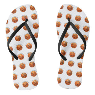 Individueller orange-schwarzer Lederbasketball Badesandalen