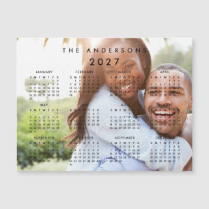 Individueller personalisierter Foto-Kalender 2027 Magnetkarte