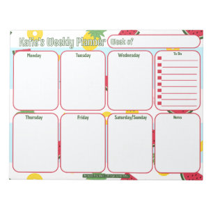 Individueller Planer   Ananas Watermelon Pattern Notizblock