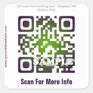 Individueller QR-Code-Aufkleber (QR-Code-Vorlage # Quadratischer Aufkleber