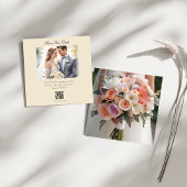 Individueller QR-Code des modernen Fotos Save the  Einladung