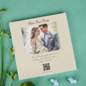 Individueller QR-Code des modernen Fotos Save the Einladung