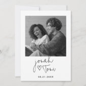 Individueller QR-Code für moderne Fotos Save the D Einladung (Vorderseite)