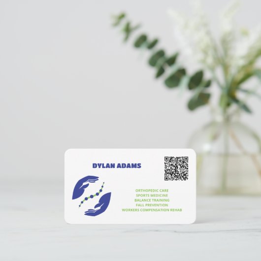 Individueller QR-Code für Physikalische Therapie Visitenkarte (Stehend Vorderseite)