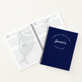 Individueller Rezept Weltbester Koch Blau Personal Notizblock