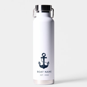 Individueller Schiffsname & Baujahr Marineanker We Trinkflasche
