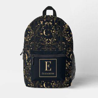 Individueller Schulrucksack mit dunklem botanische Bedruckter Rucksack