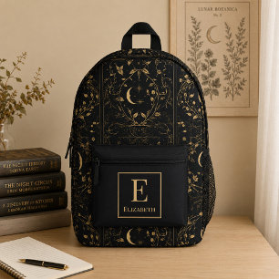 Individueller Schulrucksack mit dunklem botanische Bedruckter Rucksack