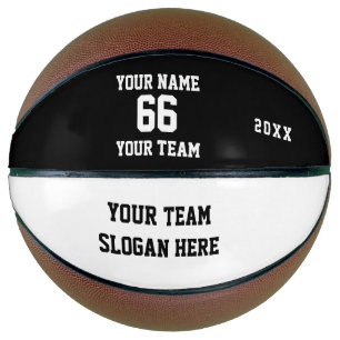 Individueller schwarzer Basketball mit Name, Numme