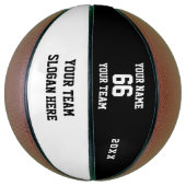 Individueller schwarzer Basketball mit Name, Numme (Vertikal)