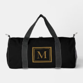 Individueller schwarzer & goldener gerahmter Monog Duffle Bag (Vorderseite)