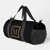 Individueller schwarzer & goldener gerahmter Monog Duffle Bag (Rechte Ecke)