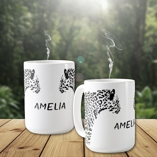 Individueller schwarzer Jaguar Kaffeetasse