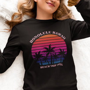 Individueller Strandtrip Tropischer Langarmpullove Tri-Blend Shirt
