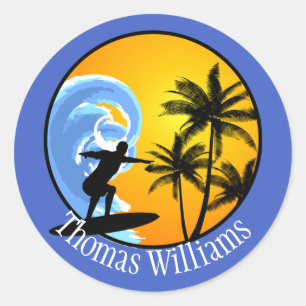 Individueller Surfer-Typ Runder Aufkleber