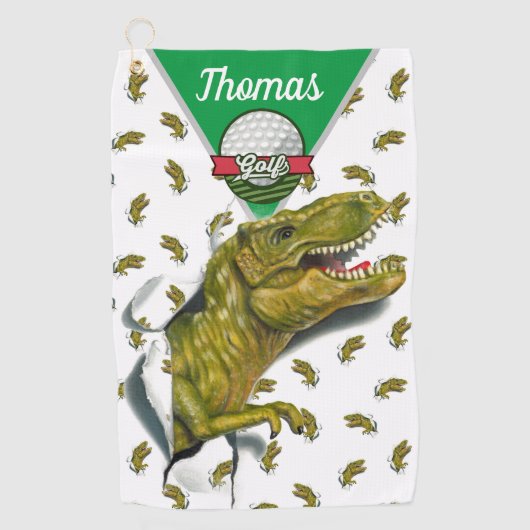 Individueller T-Rex Golfhandtuch (Vorderseite)