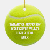 Individueller Tennisball-Sport Keramik Ornament (Hinten)