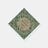 Individueller Text Eukalyptus Frame Napkin - mocha Serviette (Ecke)