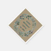 Individueller Text Eukalyptus Frame Napkin - mocha Serviette (Ecke)